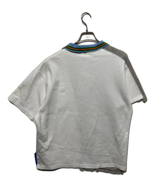 kolor/BEACON（カラービーコン）kolor/BEACON (カラービーコン) ドッキングポロシャツ ホワイト×グレー サイズ:２の古着・服飾アイテム