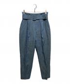 ebureエブール）の古着「ベルテッドパンツ」｜ブルー