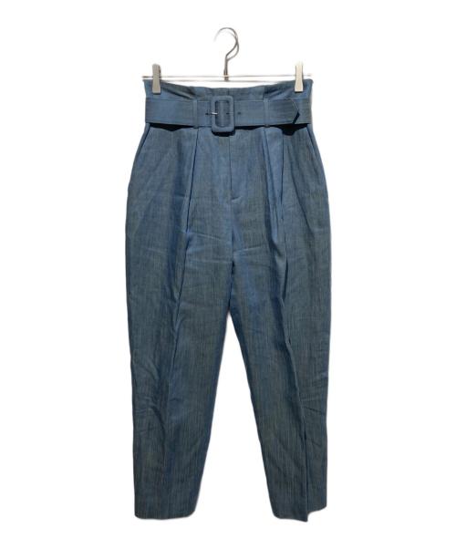 ebure（エブール）EBURE (エブール) ベルテッドパンツ ブルー サイズ:36の古着・服飾アイテム