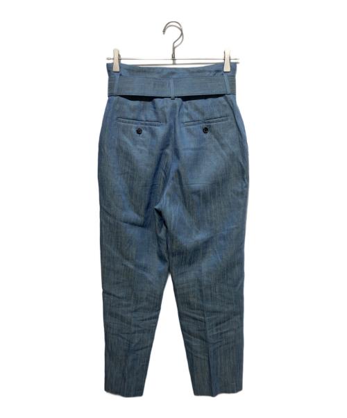 ebure（エブール）EBURE (エブール) ベルテッドパンツ ブルー サイズ:36の古着・服飾アイテム