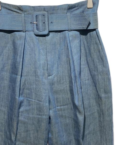 ebure（エブール）EBURE (エブール) ベルテッドパンツ ブルー サイズ:36の古着・服飾アイテム