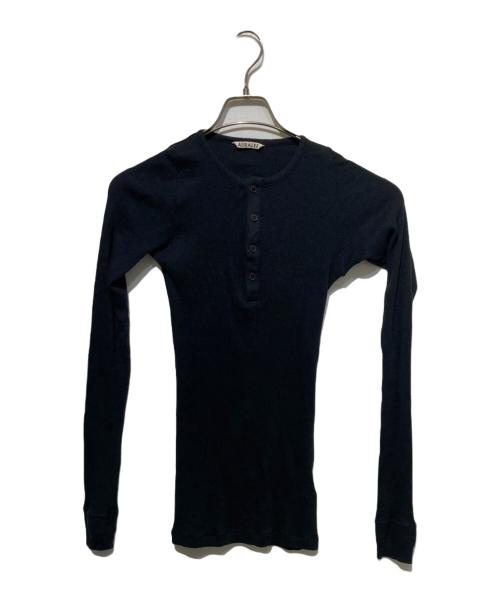 AURALEE（オーラリー）AURALEE (オーラリー) ORGANIC SOFT RIB HENLY NECK P/O ブラック サイズ:1の古着・服飾アイテム