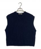 AURALEEオーラリー）の古着「COTTON CASHMERE CORD KNIT VEST」｜ネイビー