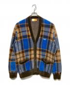 KITHキス）の古着「Plaid Mohair Cardigan」｜ブルー