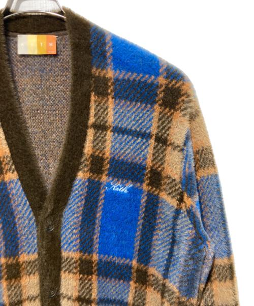 KITH（キス）KITH (キス) Plaid Mohair Cardigan ブルー サイズ:Ｍの古着・服飾アイテム