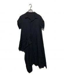 YOHJI YAMAMOTO（ヨウジヤマモト）の古着「GABARDINE R DRAPED SHIRT DRESS」｜ブラック