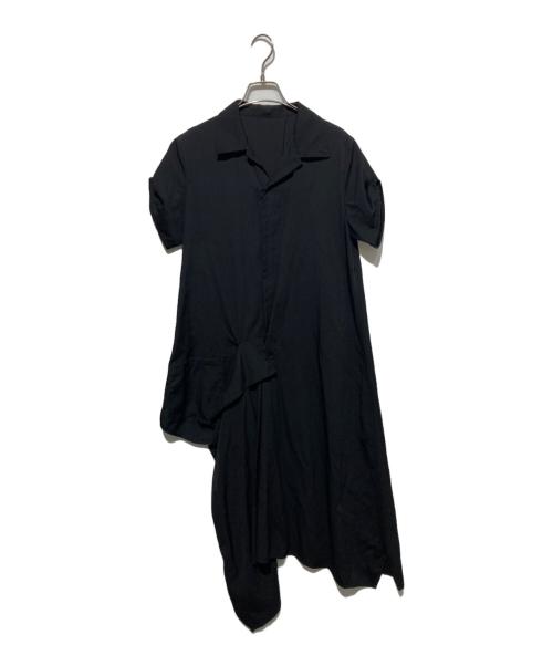 YOHJI YAMAMOTO（ヨウジヤマモト）YOHJI YAMAMOTO (ヨウジヤマモト) GABARDINE R DRAPED SHIRT DRESS ブラック サイズ:1の古着・服飾アイテム