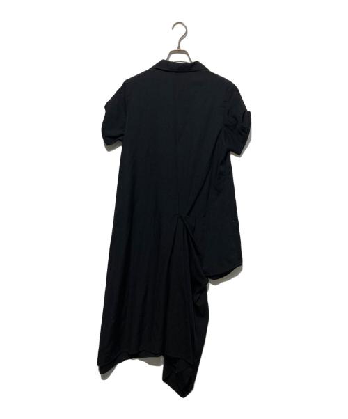 YOHJI YAMAMOTO（ヨウジヤマモト）YOHJI YAMAMOTO (ヨウジヤマモト) GABARDINE R DRAPED SHIRT DRESS ブラック サイズ:1の古着・服飾アイテム