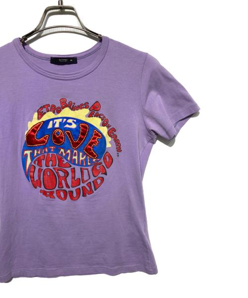 ETRO（エトロ）ETRO (エトロ) プリントTシャツ パープル サイズ:44の古着・服飾アイテム