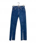 JOHN LAWRENCE SULLIVANジョン ローレンス サリバン）の古着「washed denim slitted pants」｜ブルー