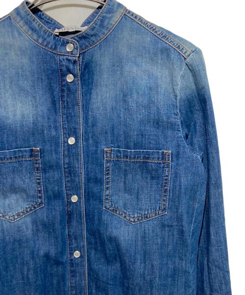 RED VALENTINO（レッドヴァレンティノ）RED VALENTINO (レッドヴァレンティノ) バックプリーツリボンデニムシャツ ブルー サイズ:38の古着・服飾アイテム