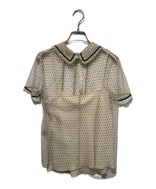 RED VALENTINO（レッドヴァレンティノ）RED VALENTINO (レッドヴァレンティノ) チュールドットブラウス ベージュ サイズ:40の古着・服飾アイテム