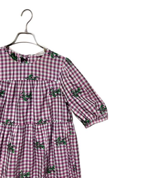 RED VALENTINO（レッドヴァレンティノ）RED VALENTINO (レッドヴァレンティノ) ギンガムブラウスワンピース レッド×ピンク サイズ:38の古着・服飾アイテム
