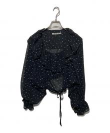 SHENERY（シーナリー）の古着「シアーフリルドットブラウス」｜ブラック