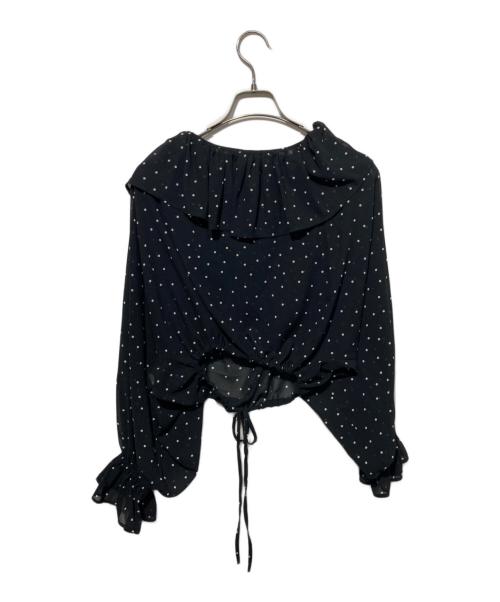 SHENERY（シーナリー）SHENERY (シーナリー) シアーフリルドットブラウス ブラック サイズ:Freeの古着・服飾アイテム