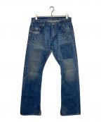 Thee Hysteric XXXジィ ヒステリックトリプルエックス）の古着「リペア加工デニムパンツ」｜ブルー