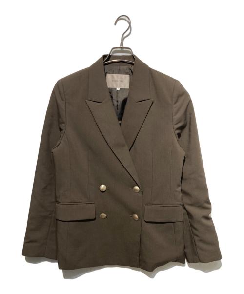 JUSGLITTY（ジャスグリッティー）JUSGLITTY (ジャスグリッティー) ダブルボタンテーラージャケット ブラウン サイズ:2の古着・服飾アイテム