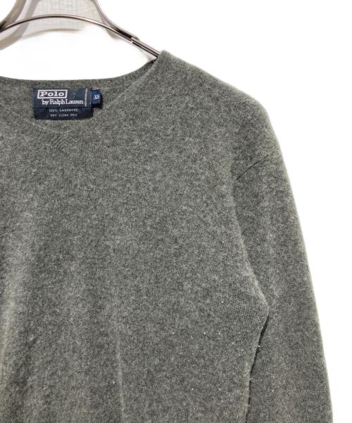 POLO RALPH LAUREN（ポロ・ラルフローレン）POLO RALPH LAUREN (ポロ・ラルフローレン) カシミヤVネックニット グレー サイズ:XSの古着・服飾アイテム