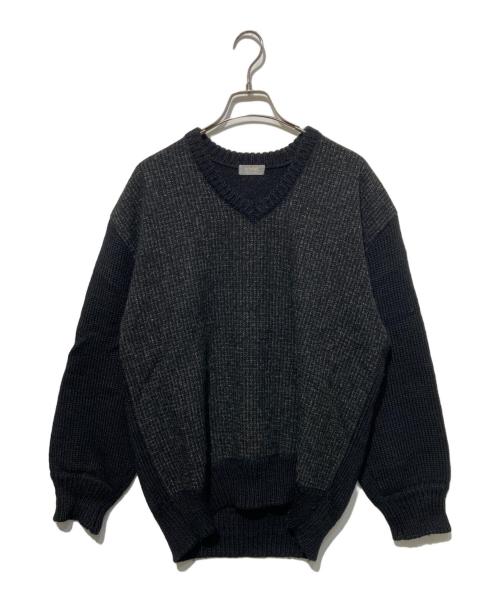 COMME des GARCONS HOMME（コムデギャルソン オム）COMME des GARCONS HOMME (コムデギャルソン オム) フロント切替Vネックニット ブラック サイズ:Lの古着・服飾アイテム