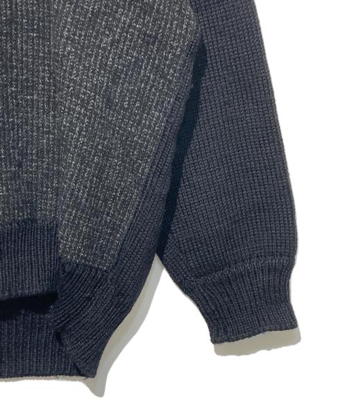 COMME des GARCONS HOMME（コムデギャルソン オム）COMME des GARCONS HOMME (コムデギャルソン オム) フロント切替Vネックニット ブラック サイズ:Lの古着・服飾アイテム