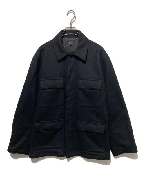 A.P.C.（アーペーセー）A.P.C. (アーペーセー) メルトンサファリジャケット ネイビー サイズ:Sの古着・服飾アイテム