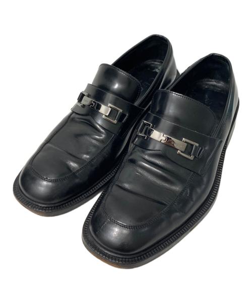 GUCCI（グッチ）GUCCI (グッチ) スクエアビットローファー ブラック サイズ:８1/2の古着・服飾アイテム