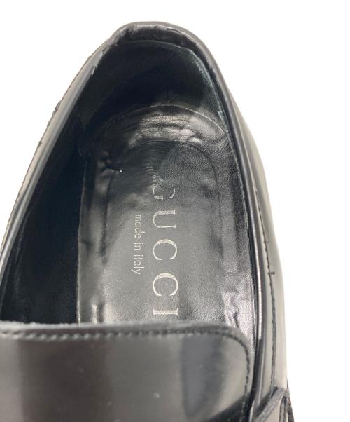 GUCCI（グッチ）GUCCI (グッチ) スクエアビットローファー ブラック サイズ:８1/2の古着・服飾アイテム