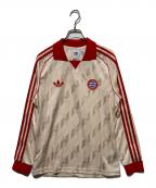 adidasアディダス）の古着「FC Bayern Munich LFSTLR ゲームシャツ」｜ベージュ×レッド