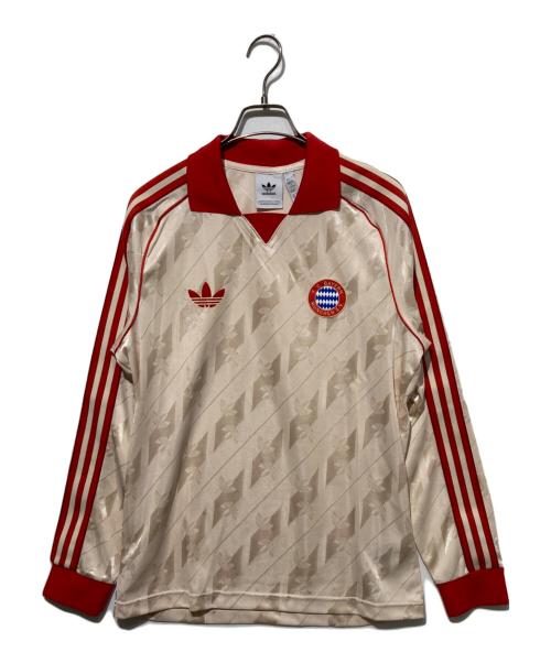 adidas（アディダス）adidas (アディダス) FC Bayern Munich LFSTLR ゲームシャツ ベージュ×レッド サイズ:Lの古着・服飾アイテム
