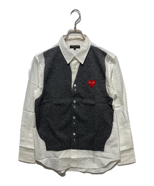 COMME des GARCONS HOMME PLUS（コムデギャルソンオムプリュス）COMME des GARCONS HOMME PLUS (コムデギャルソンオムプリュス) ドッキングシャツ ホワイト×グレー サイズ:XSの古着・服飾アイテム