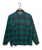 PENDLETONペンドルトン）の古着「ヴィンテージオンブレ開襟ウールシャツ」｜グリーン