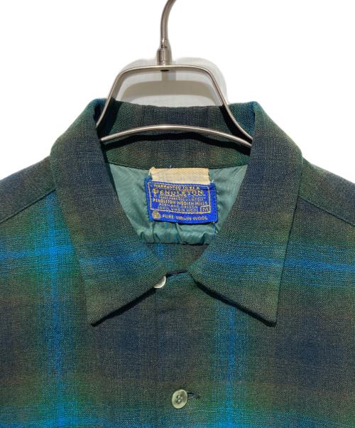 PENDLETON（ペンドルトン）PENDLETON (ペンドルトン) ヴィンテージオンブレ開襟ウールシャツ グリーン サイズ:Mの古着・服飾アイテム