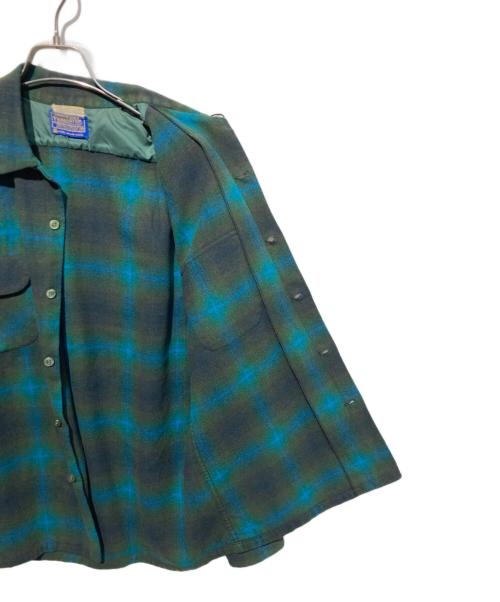 PENDLETON（ペンドルトン）PENDLETON (ペンドルトン) ヴィンテージオンブレ開襟ウールシャツ グリーン サイズ:Mの古着・服飾アイテム