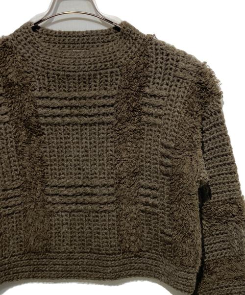 CLANE（クラネ）CLANE (クラネ) WIDE CHECK HAND KNIT ブラウン サイズ:1の古着・服飾アイテム