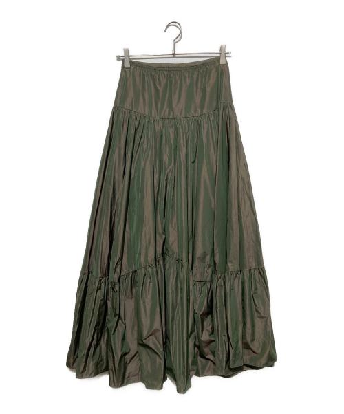 H BEAUTY&YOUTH（エイチ ビューティー&ユース）H BEAUTY&YOUTH (エイチ ビューティー&ユース) ボリュームティアードスカート オリーブ サイズ:Mの古着・服飾アイテム