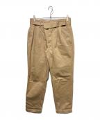 COMOLIコモリ）の古着「ベルテッドチノパンツ」｜ベージュ