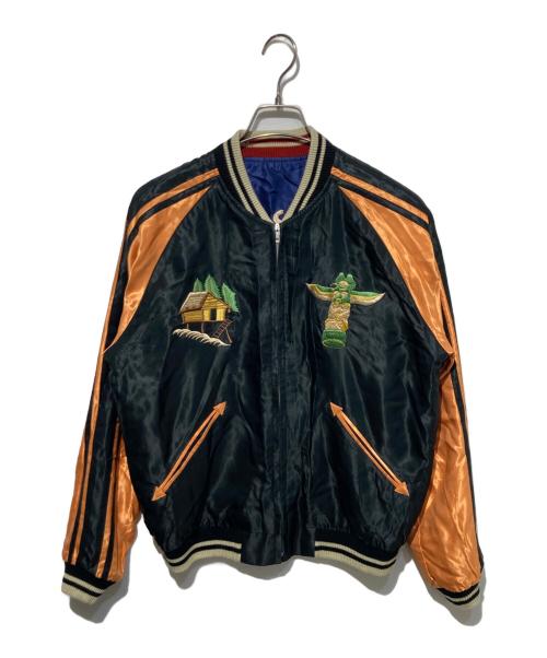 東洋エンタープライズ（トウヨウエンタープライズ）東洋エンタープライズ (トウヨウエンタープライズ) ACETATE SOUVENIR JACKET ブラック×ネイビー サイズ:Mの古着・服飾アイテム