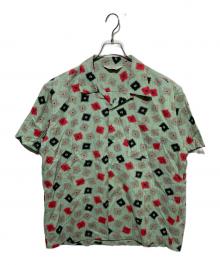Star OF HOLLYWOOD（スターオブハリウッド）の古着「DOBBY COTTON OPEN SHIRT」｜グリーン