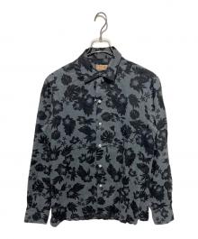 BARBA（バルバ）の古着「リネン総柄シャツ」｜ブラック