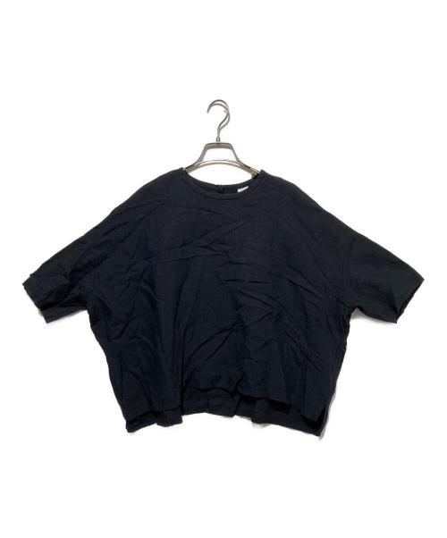 KAGURE（カグレ）kagure (カグレ) リネンクルーネックハーフスリーブ ネイビー サイズ:Freeの古着・服飾アイテム