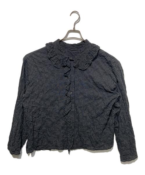 JOURNAL STANDARD（ジャーナルスタンダード）JOURNAL STANDARD (ジャーナルスタンダード) シャーリングローン フリルブラウス ブラック サイズ:不明の古着・服飾アイテム