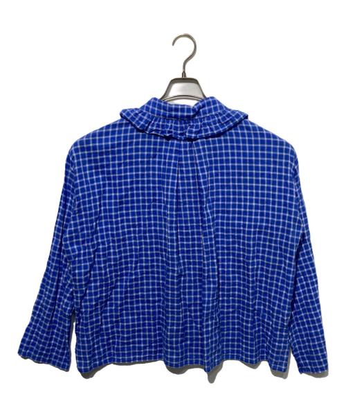 JOURNAL STANDARD（ジャーナルスタンダード）JOURNAL STANDARD (ジャーナルスタンダード) シャーリングローン フリルブラウス ブルー サイズ:不明の古着・服飾アイテム