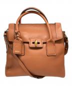 ANDREA MABIANIアンドレアマビアーニ）の古着「レザーフラップ2WAYバッグ」｜ブラウン