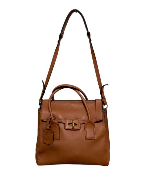 ANDREA MABIANI（アンドレアマビアーニ）ANDREA MABIANI (アンドレアマビアーニ) レザーフラップ2WAYバッグ ブラウンの古着・服飾アイテム