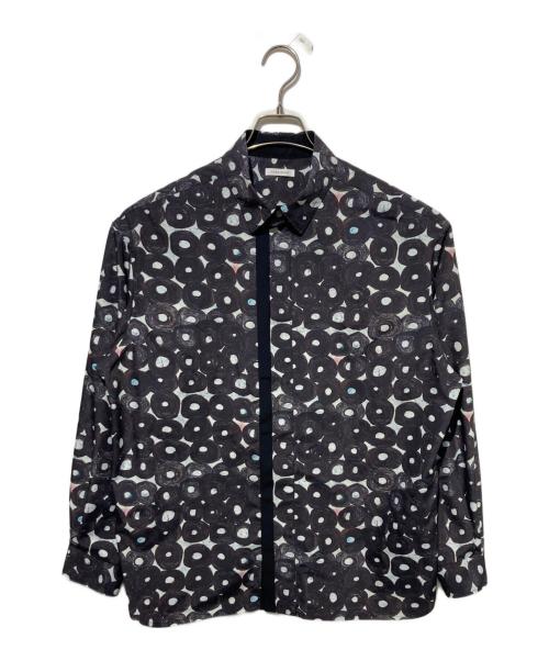 HERALBONY（ヘラルボニー）HERALBONY (ヘラルボニー) デザインシャツ（フライフロント）ブラックB「（無題）（丸）」 グレー サイズ:FREEの古着・服飾アイテム