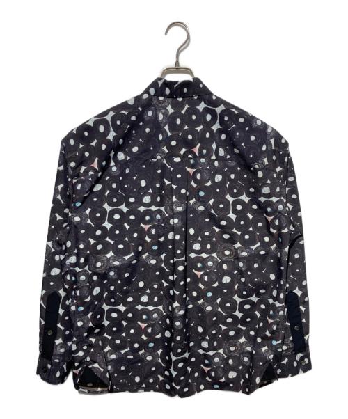 HERALBONY（ヘラルボニー）HERALBONY (ヘラルボニー) デザインシャツ（フライフロント）ブラックB「（無題）（丸）」 グレー サイズ:FREEの古着・服飾アイテム