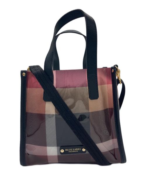 BLUE LABEL CRESTBRIDGE（ブルーレーベルクレストブリッジ）BLUE LABEL CRESTBRIDGE (ブルーレーベルクレストブリッジ) ビニールショルダーバッグ ブラック×レッドの古着・服飾アイテム