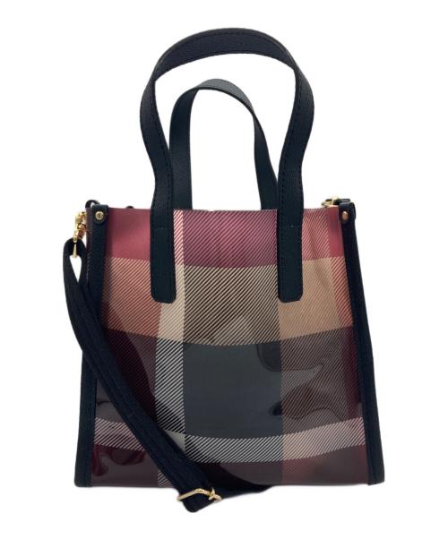 BLUE LABEL CRESTBRIDGE（ブルーレーベルクレストブリッジ）BLUE LABEL CRESTBRIDGE (ブルーレーベルクレストブリッジ) ビニールショルダーバッグ ブラック×レッドの古着・服飾アイテム