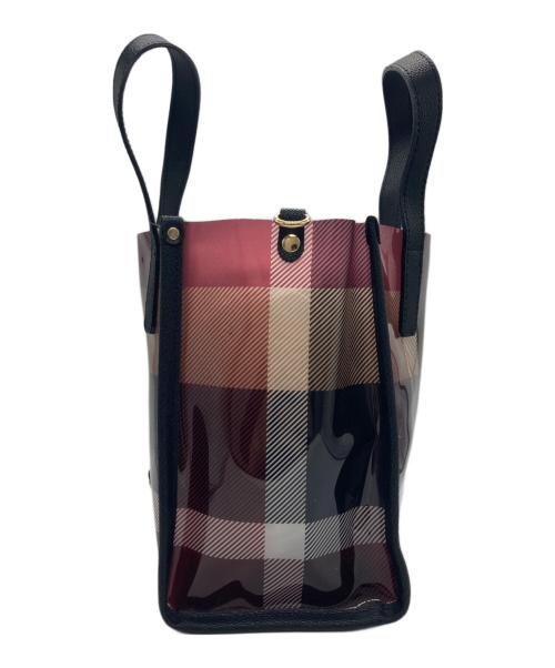 BLUE LABEL CRESTBRIDGE（ブルーレーベルクレストブリッジ）BLUE LABEL CRESTBRIDGE (ブルーレーベルクレストブリッジ) ビニールショルダーバッグ ブラック×レッドの古着・服飾アイテム