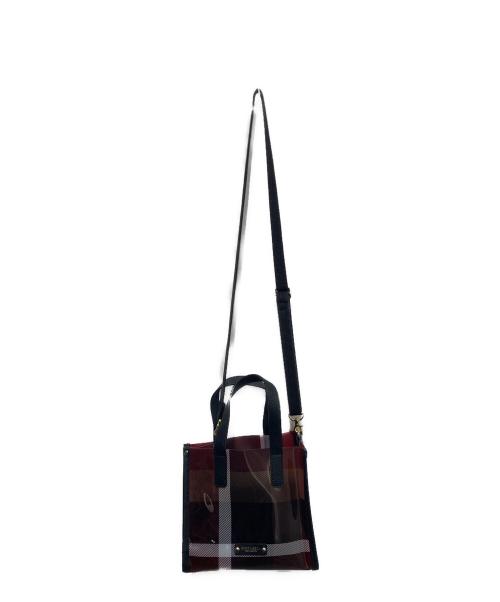 BLUE LABEL CRESTBRIDGE（ブルーレーベルクレストブリッジ）BLUE LABEL CRESTBRIDGE (ブルーレーベルクレストブリッジ) ビニールショルダーバッグ ブラック×レッドの古着・服飾アイテム